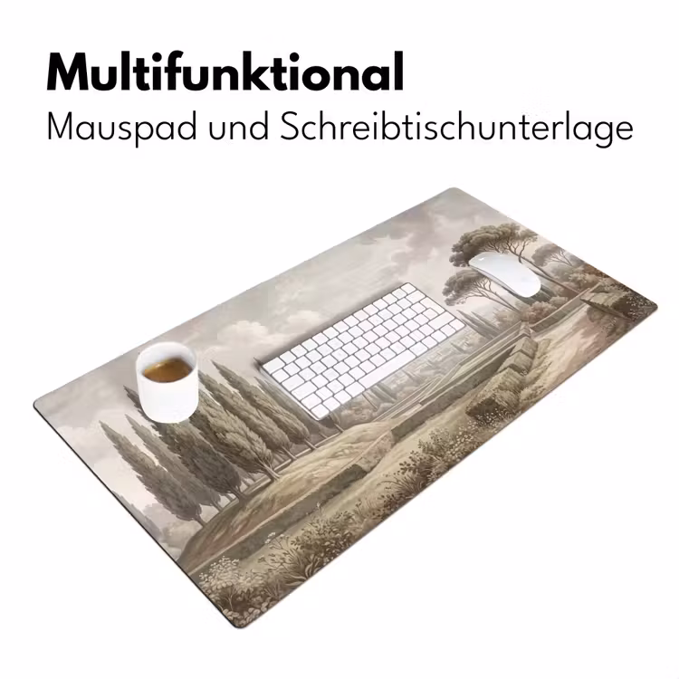 Vallei - Tuin - Natuur - Groen Muismat XXL klein -ysfeer4_duits