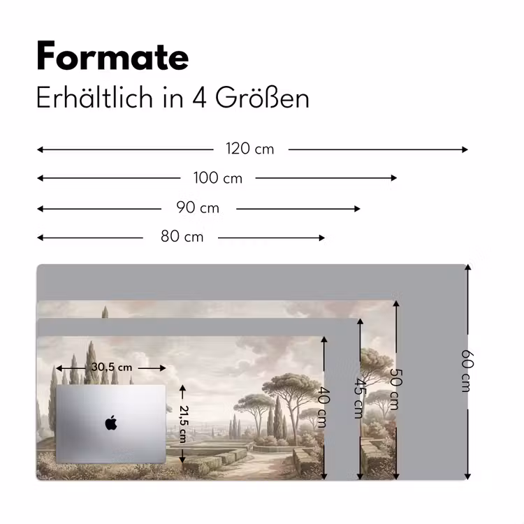 Vallei - Tuin - Natuur - Groen Muismat XXL klein -ysfeer5_duits