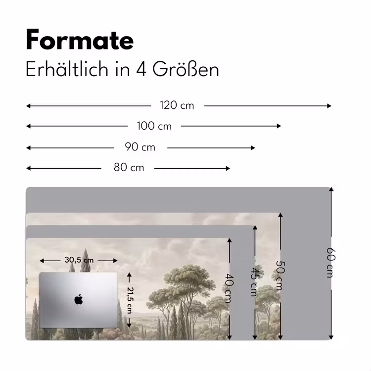 Vallei - Bos - Natuur - Groen Muismat XXL klein -ysfeer5_duits