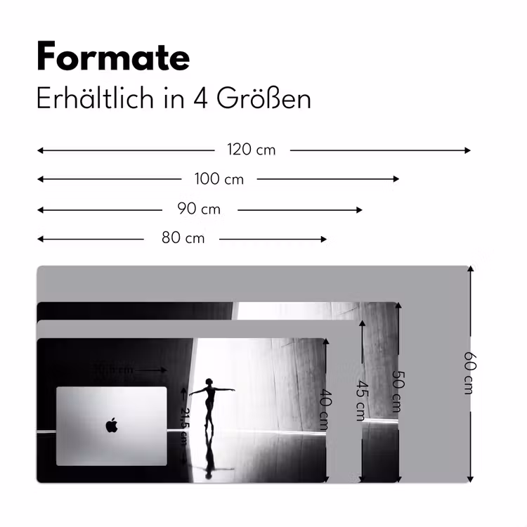 Danser - Silhouette - Kunst - Modern - Zwart-wit Muismat XXL klein -ysfeer5_duits