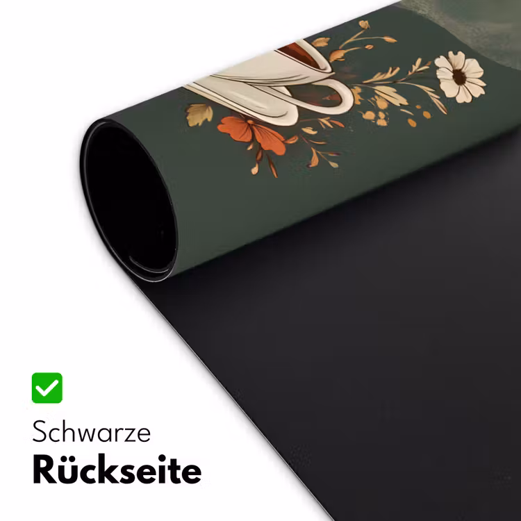 Kop - Bloemen - Groen - Koffie Muismat XXL klein -ysfeer2_duits
