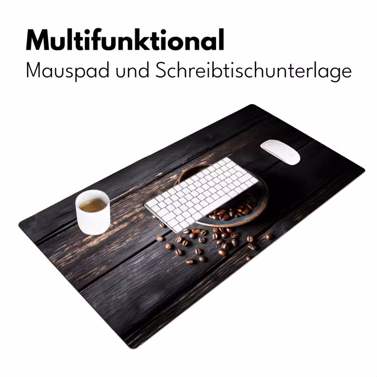 Kop - Koffie - Hout - Bonen Muismat XXL klein -ysfeer4_duits