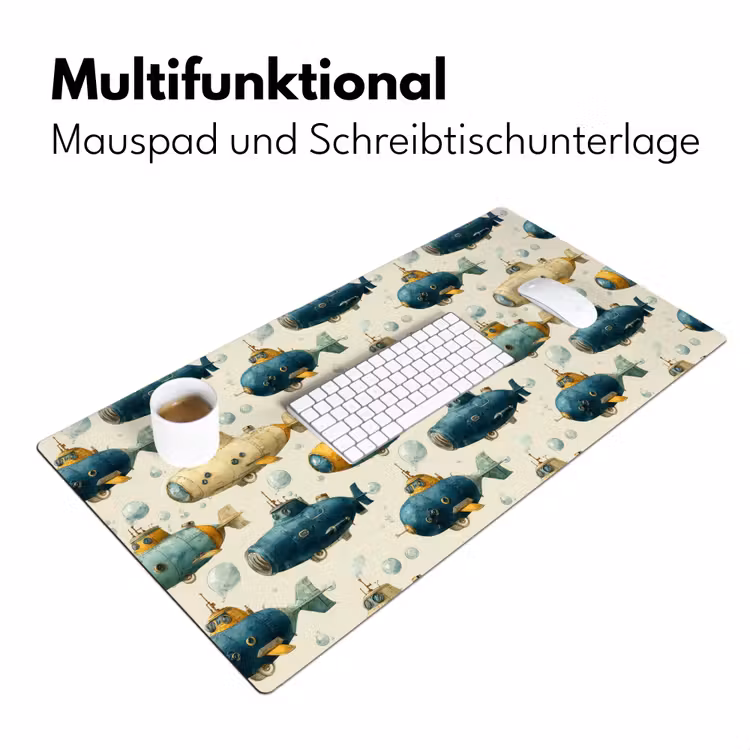 Duikboot - Fantasie - Kleurrijk Muismat XXL klein 681 -ysfeer4_duits