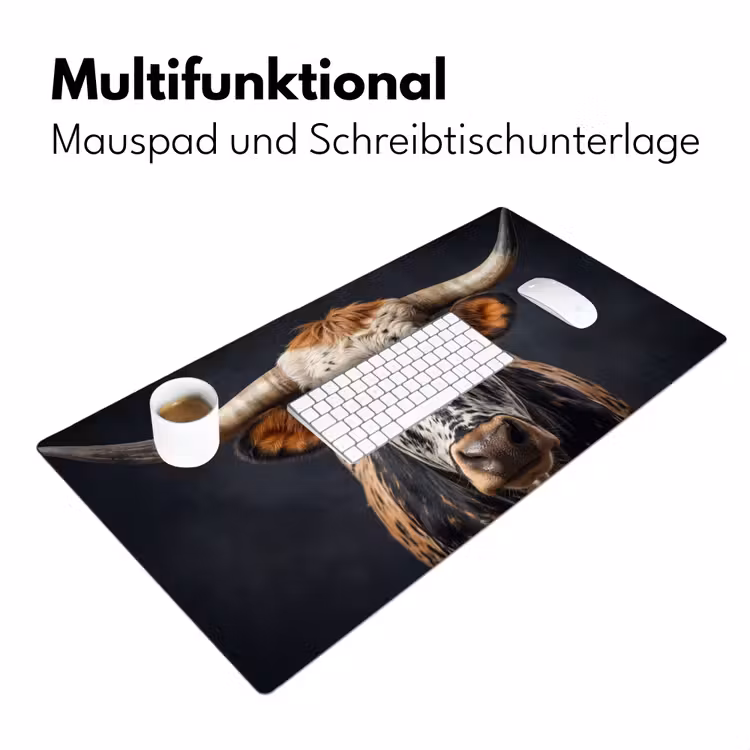 Stier - Kleurrijk - Hoorns Muismat XXL klein -ysfeer4_duits
