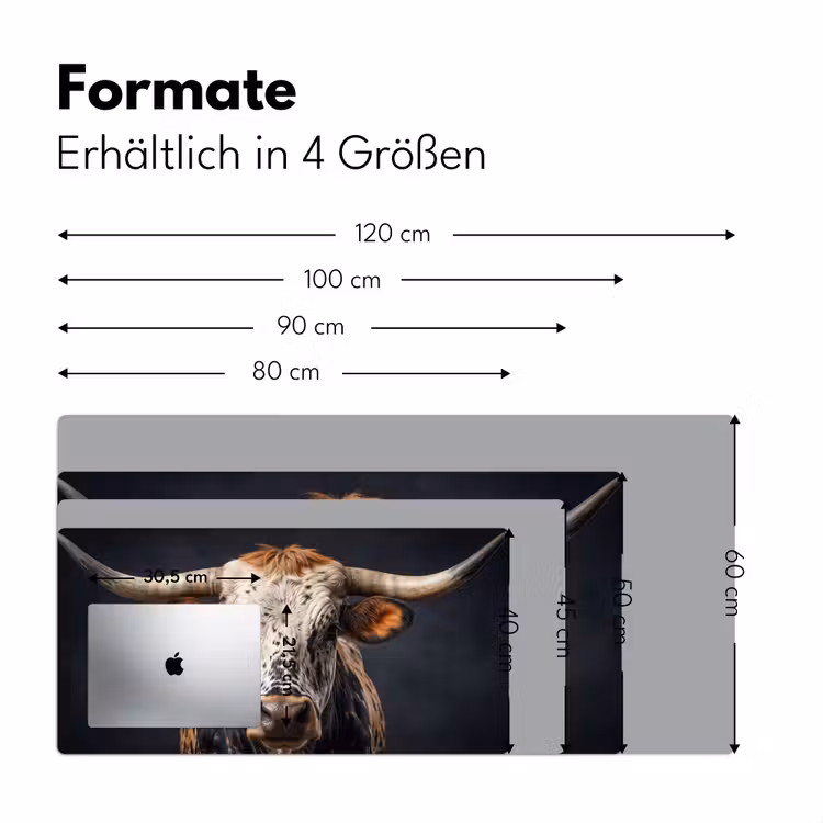Stier - Kleurrijk - Hoorns Muismat XXL klein -ysfeer5_duits