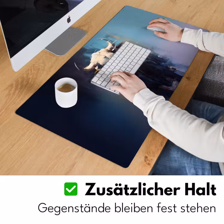 Stier - Zwart - Abstract - Horens Muismat XXL klein -ysfeer3_duits