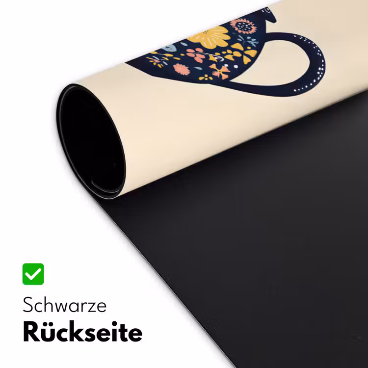 Theepot - Kleurrijk - Bloemen Muismat XXL klein -ysfeer2_duits