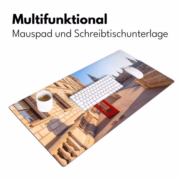 Telefooncel - Rood - Londen - Stad - Architectuur Muismat XXL klein -ysfeer4_duits