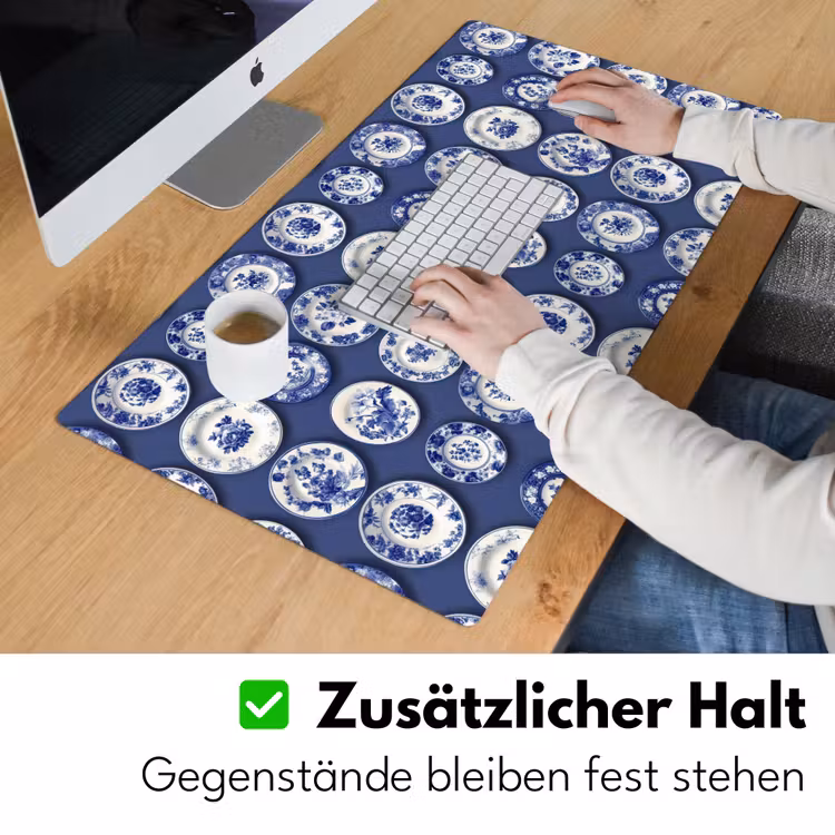 Borden - Floraal - Blauw Muismat XXL klein 681 -ysfeer3_duits