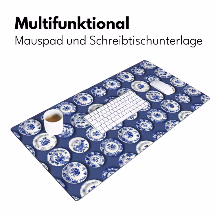 Borden - Floraal - Blauw Muismat XXL klein 681 -ysfeer4_duits