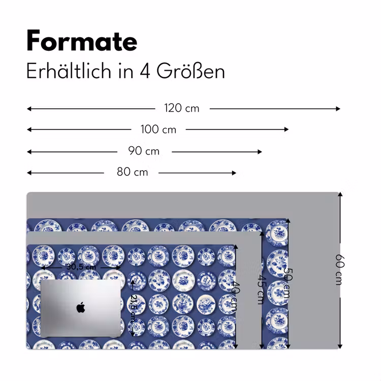 Borden - Floraal - Blauw Muismat XXL klein 681 -ysfeer5_duits