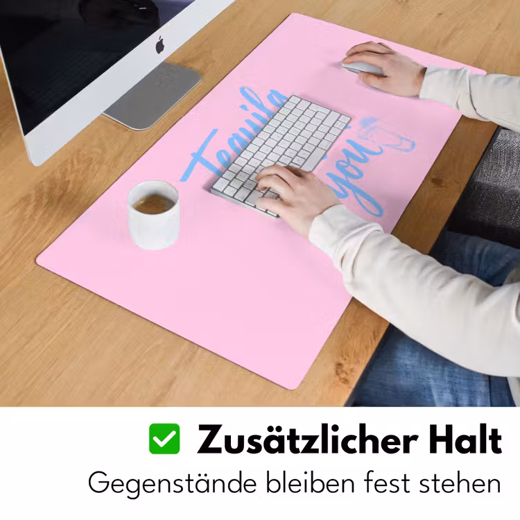 Tequila texted you - Roze - Blauw Muismat XXL klein -ysfeer3_duits
