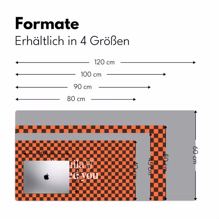 Tequila texted you - Glas - Vierkanten - Oranje Muismat XXL klein -ysfeer5_duits
