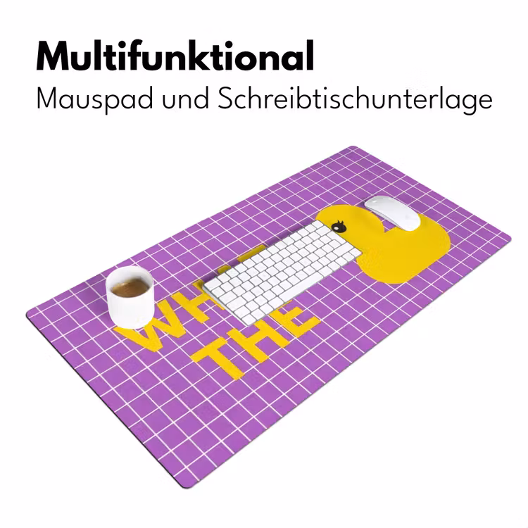 Tekst - Eend - Paars Muismat XXL klein -ysfeer4_duits