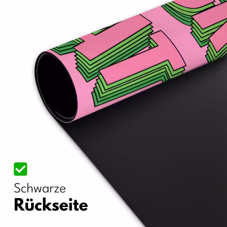 Tekst - Bold - Roze Muismat XXL klein -ysfeer2_duits