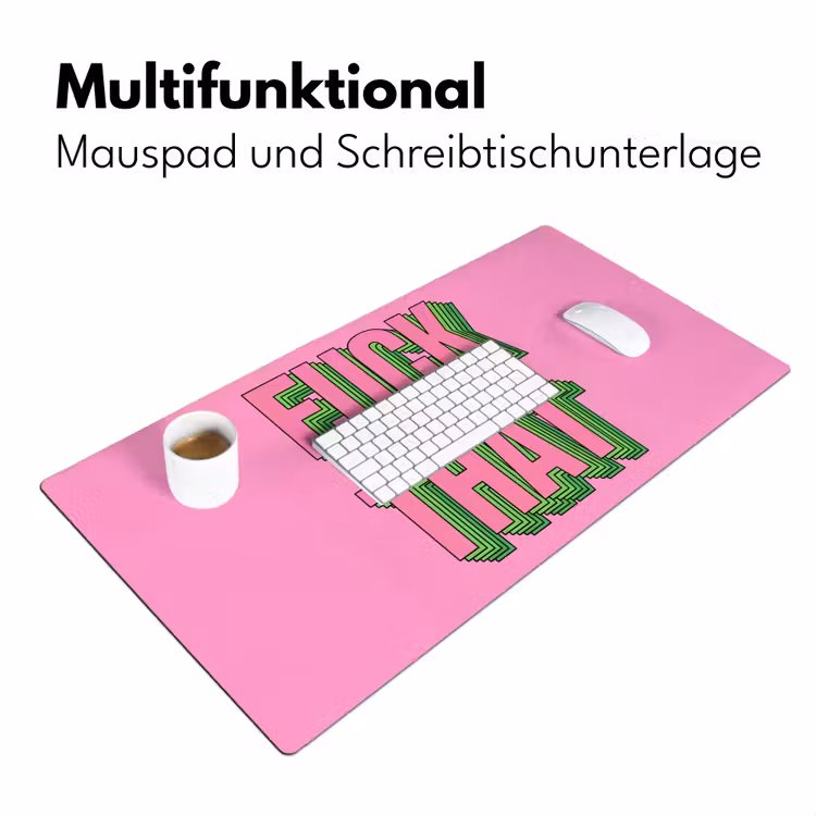 Tekst - Bold - Roze Muismat XXL klein -ysfeer4_duits