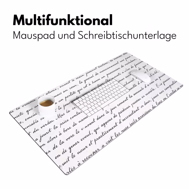 Tekst - Handschrift - Klassiek - ZwartWit Muismat XXL klein -ysfeer4_duits