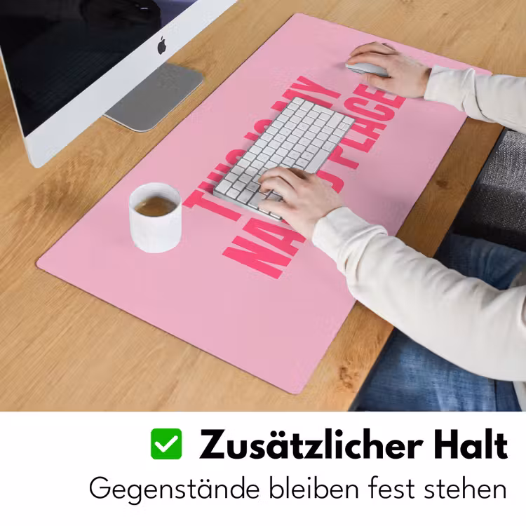 Tekst - Modern - Roze Muismat XXL klein -ysfeer3_duits