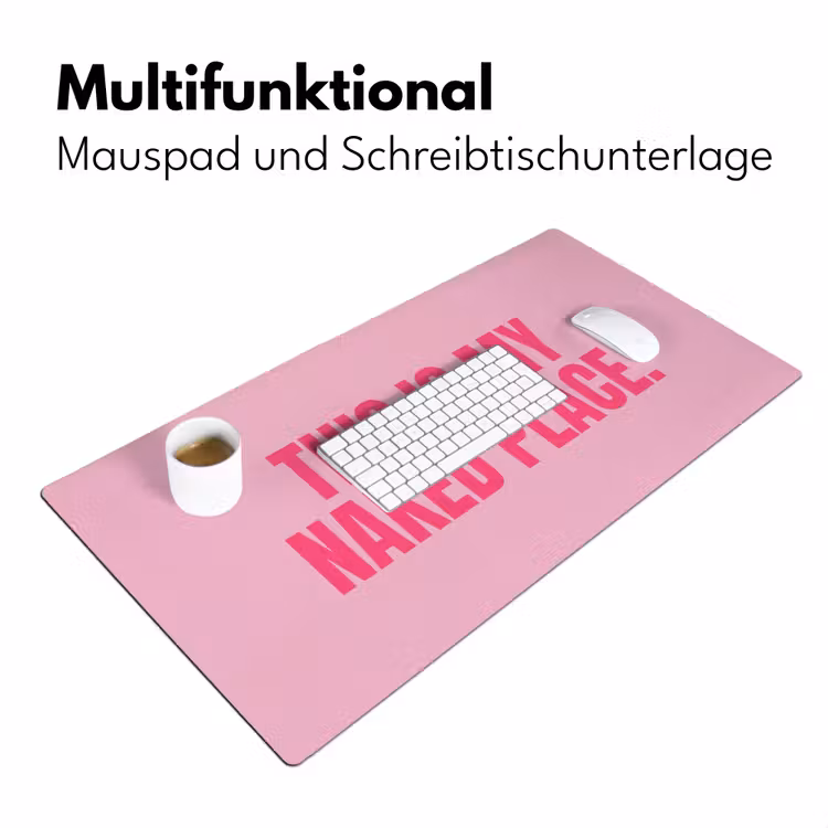 Tekst - Modern - Roze Muismat XXL klein -ysfeer4_duits