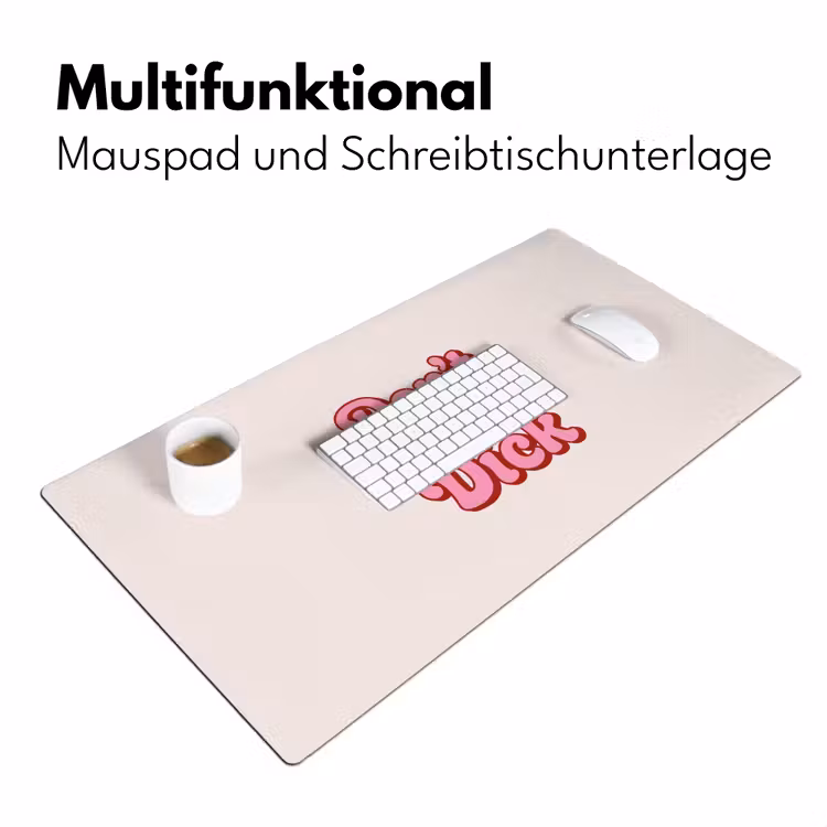 Tekst - Boodschap - Roze Muismat XXL klein -ysfeer4_duits