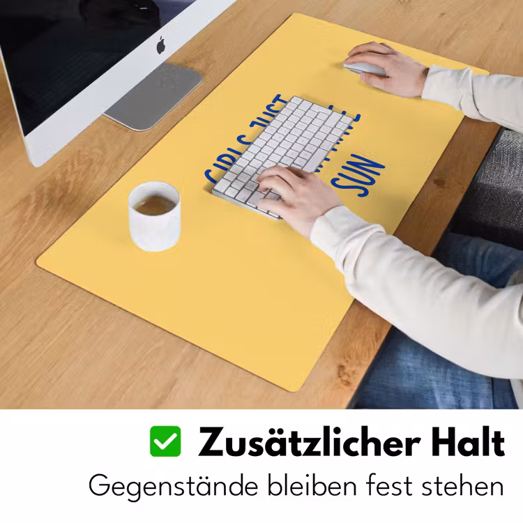 Schreibtischunterlage - Text – Sonne – Sommer – Modern – Gelb - Tekst - Zon - Zomer - Modern - Geel Muismat XXL klein
