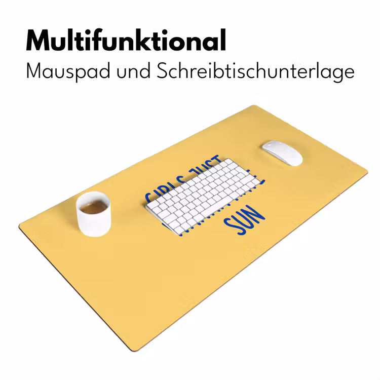 Schreibtischunterlage - Text – Sonne – Sommer – Modern – Gelb - Tekst - Zon - Zomer - Modern - Geel Muismat XXL klein