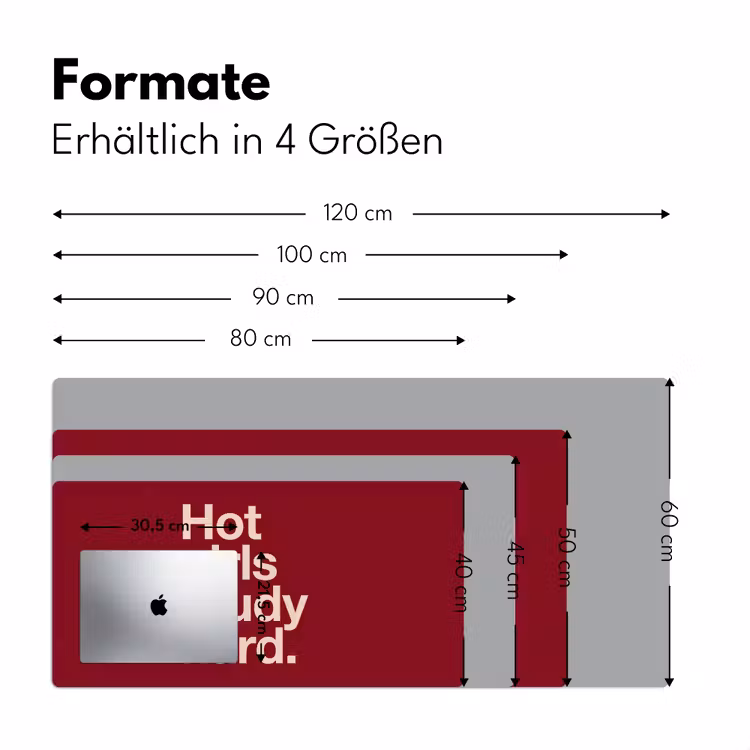 Schreibtischunterlage - Text – Studium – Motivation – Modern – Rot - Tekst - Studie - Motivatie - Modern - Rood Muismat XXL klein