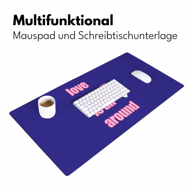 Tekst - Valentijn - Love - Blauw Muismat XXL klein -ysfeer4_duits
