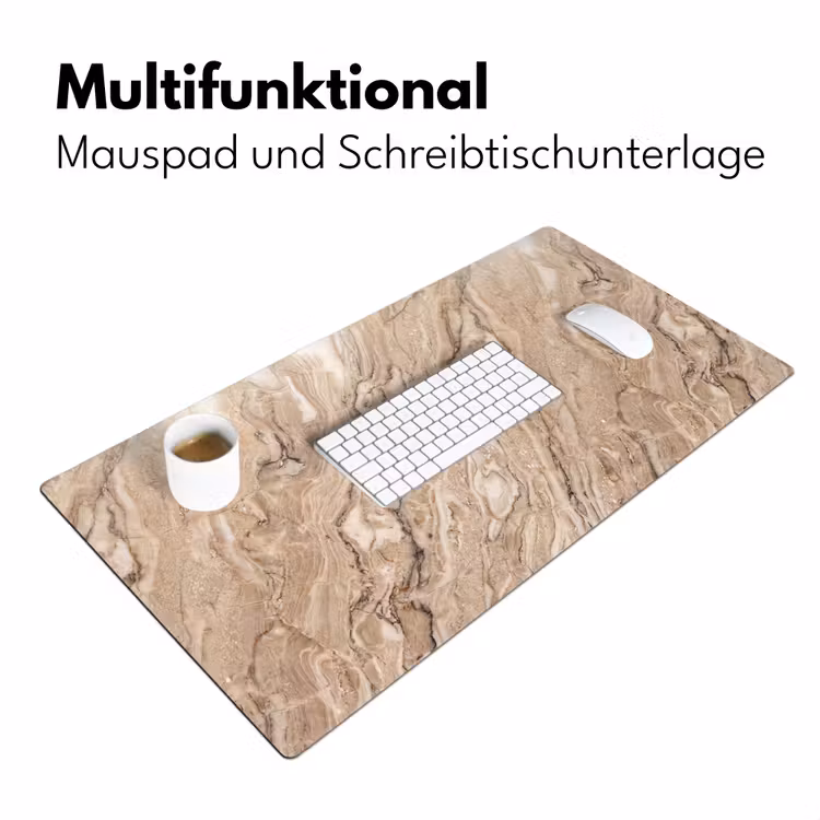 Textuur - Aders - Abstract - Modern - Beige Muismat XXL klein -ysfeer4_duits