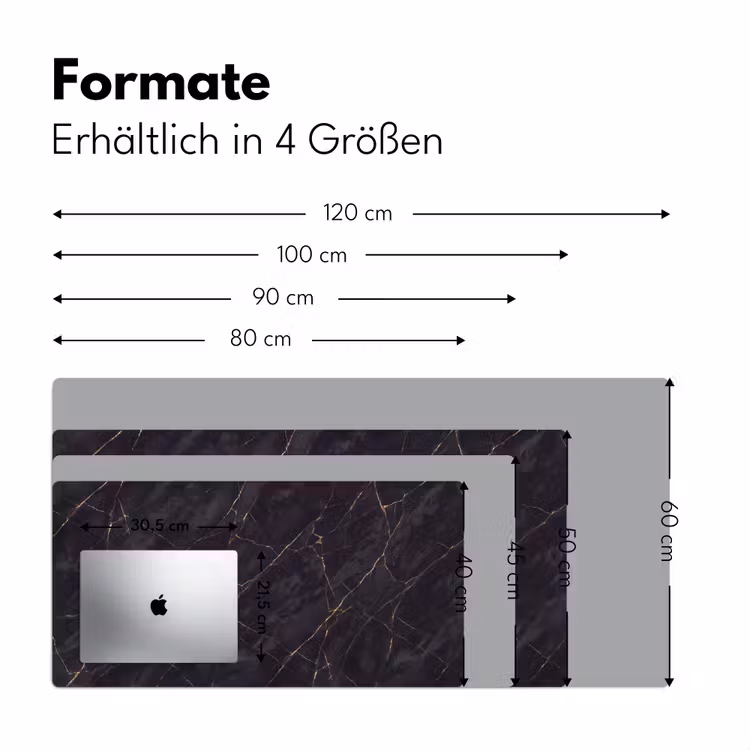 Textuur - Gouden lijnen - Abstract - Modern - Zwart Muismat XXL klein -ysfeer5_duits