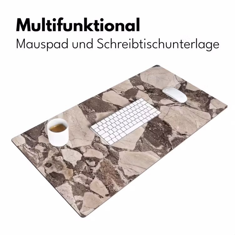 Textuur - Marmer - Abstract - Beige - Bruin Muismat XXL klein -ysfeer4_duits