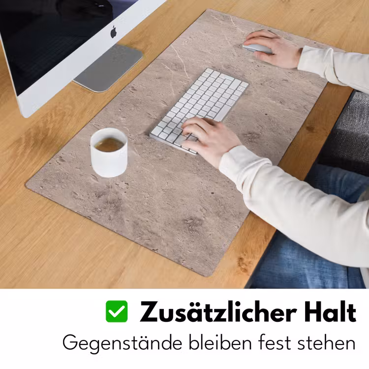 Textuur - Steen - Patroon - Rustiek - Beige Muismat XXL klein -ysfeer3_duits