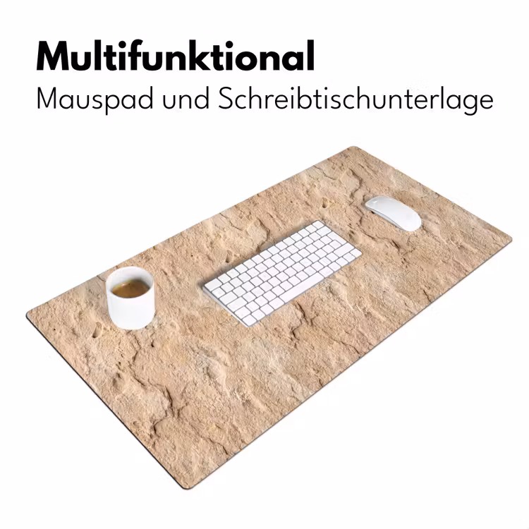Textuur - Steen - Natuur - Beige Muismat XXL klein -ysfeer4_duits