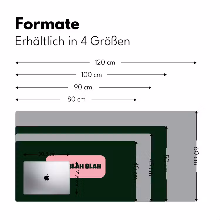 Tekstwolk - BLAH BLAH BLAH - Roze Muismat XXL klein -ysfeer5_duits