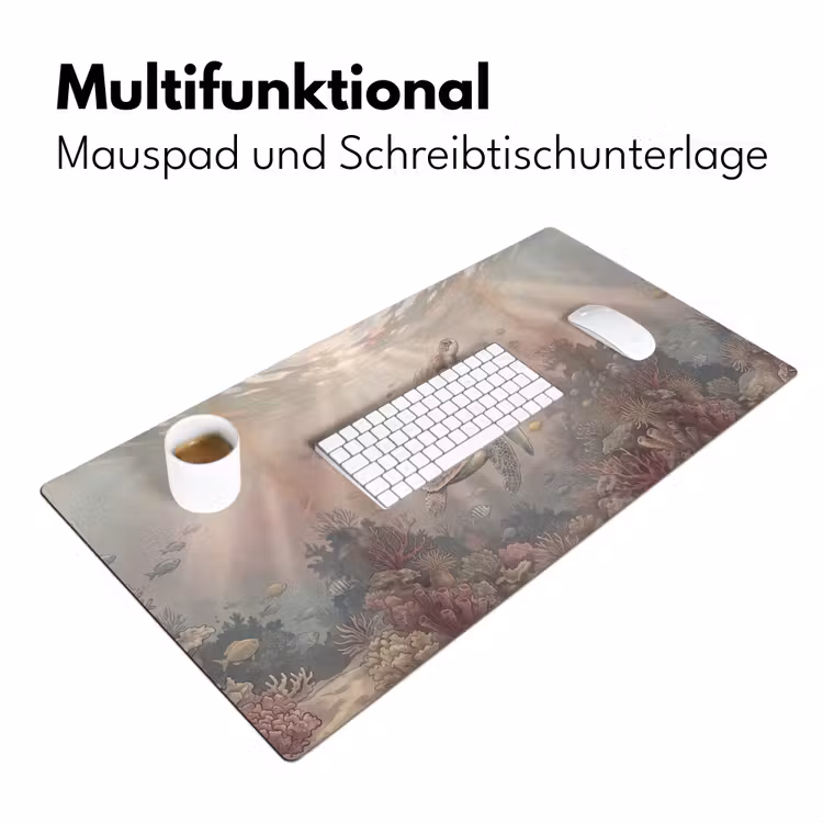 Dier - Onderwater - Oceaan - Illustratie - Zeeleven Muismat XXL klein -ysfeer4_duits