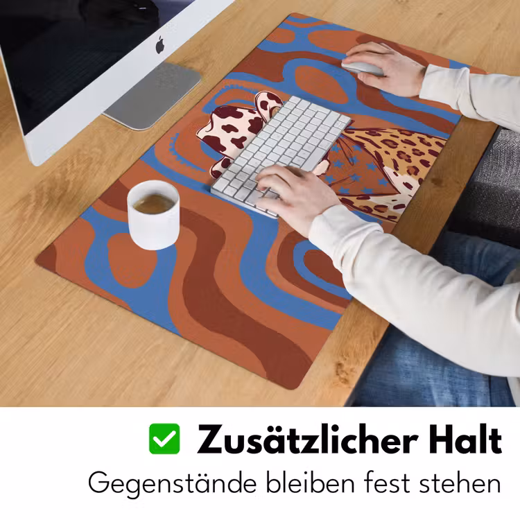 Schreibtischunterlage - Tiere – Cowboyhut – Modern – Illustration – Braun — 3