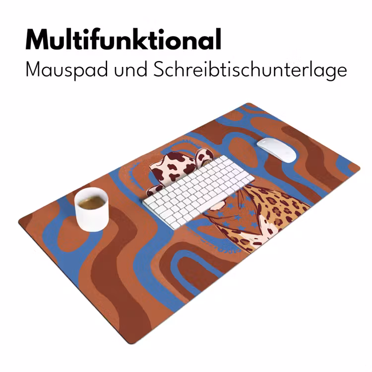 Schreibtischunterlage - Tiere – Cowboyhut – Modern – Illustration – Braun — 4