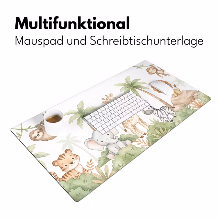 Dieren - Jungle - Pastel Muismat XXL klein -ysfeer4_duits