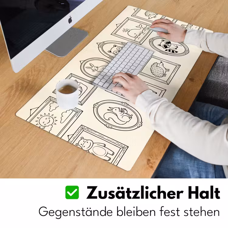 Dieren - Illustratie - Lijsten - Galerij - Speels Muismat XXL klein -ysfeer3_duits