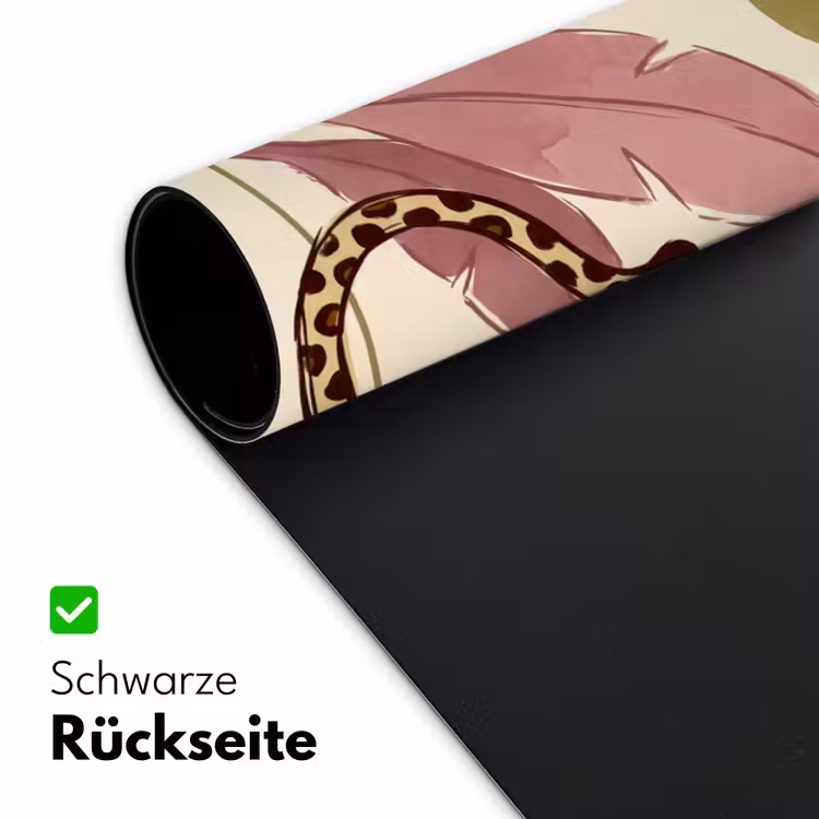 Schreibtischunterlage - Tiere – Katze – Dschungel – Illustration – Beige - Dieren - Kat - Jungle - Illustratie - Beige Muismat XXL klein