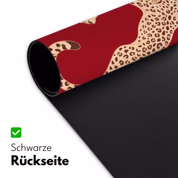 Schreibtischunterlage - Tiere – Leopard – Abstrakt – Rot – Modern - Dieren - Luipaard - Abstract - Rood - Modern Muismat XXL klein