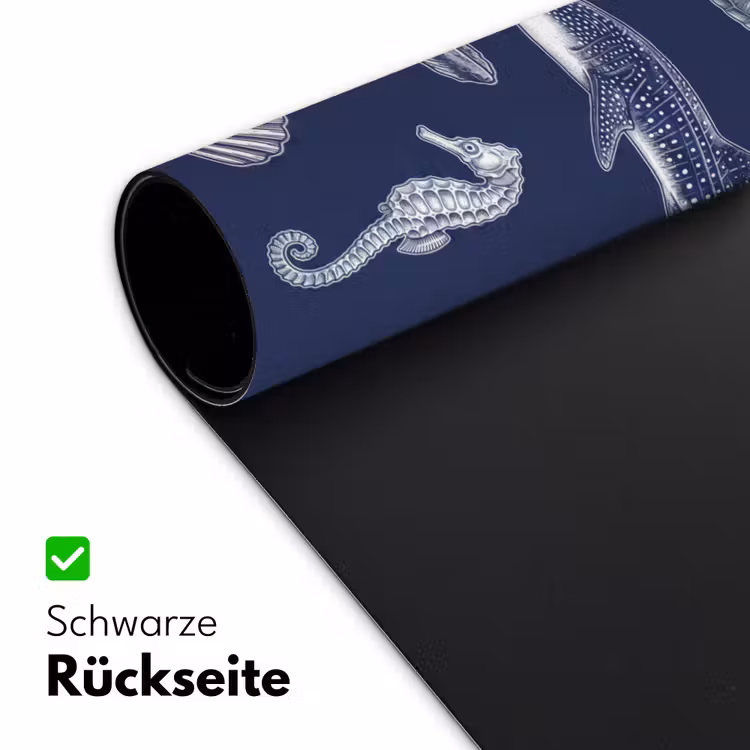 Dieren - Zeeleven - Oceaan - Graveren - Blauw Muismat XXL klein -ysfeer2_duits