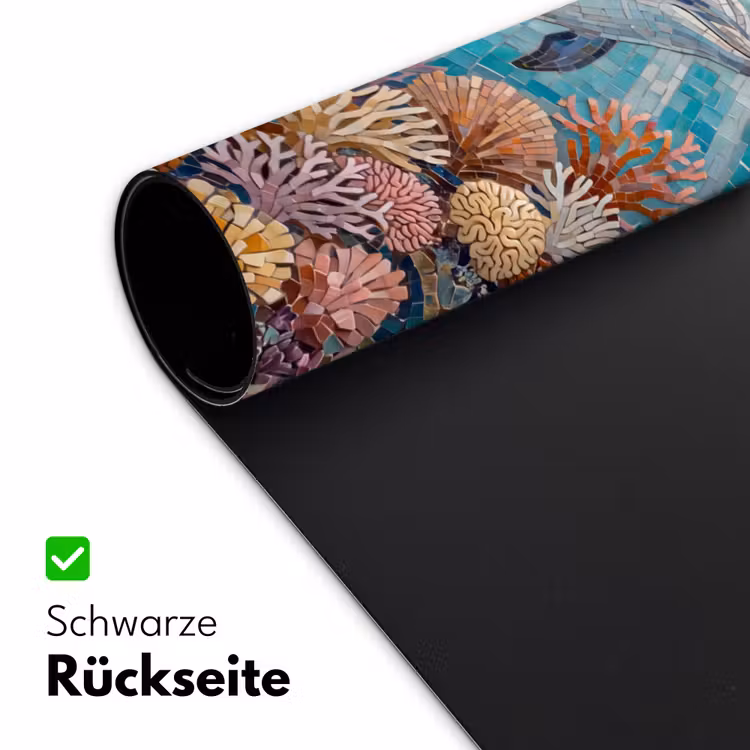 Dieren - Mozaïek - Oceaan - Koraal - Blauw Muismat XXL klein -ysfeer2_duits