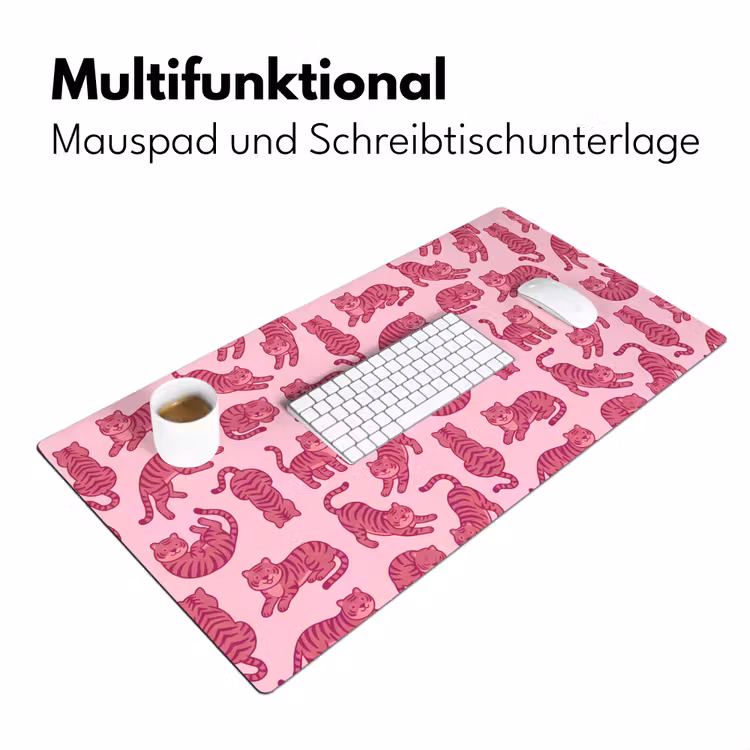 Schreibtischunterlage - Tiere – Muster – Rosa – Verspielt – Cartoon - Dieren - Patroon - Roze - Speels - Cartoon Muismat XXL klein