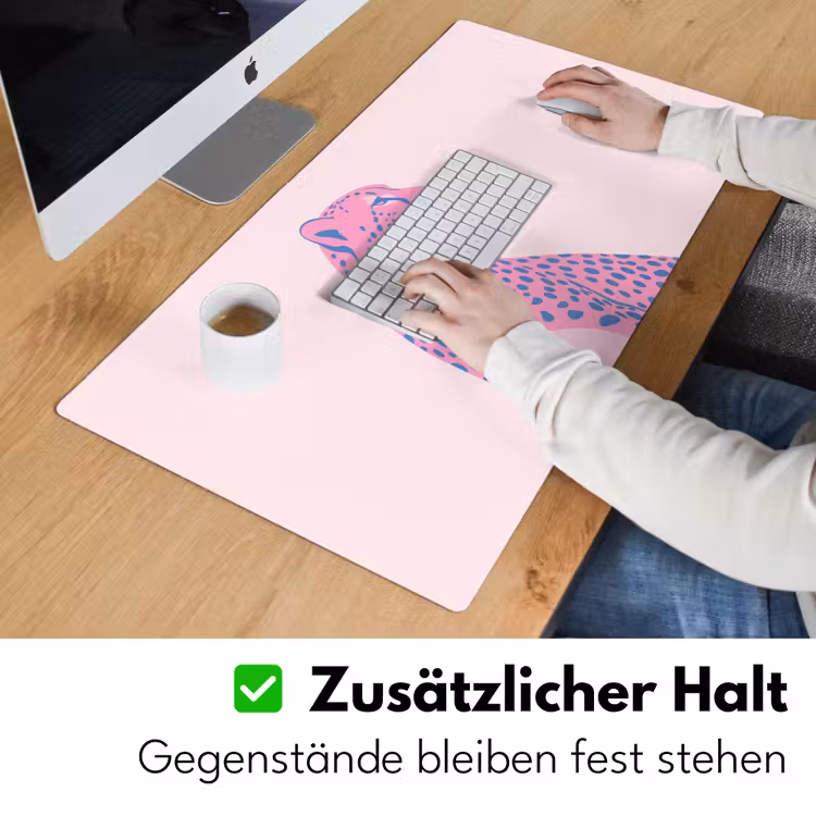 Schreibtischunterlage - Tiere – Profil – Abstrakt – Rosa – Blau - Dieren - Profiel - Abstract - Roze - Blauw Muismat XXL klein