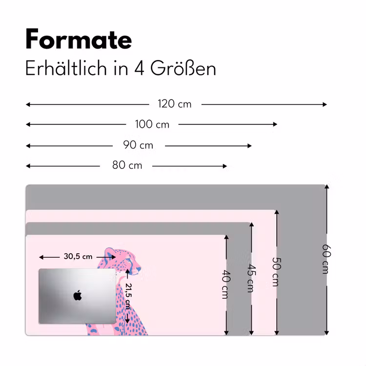 Schreibtischunterlage - Tiere – Profil – Abstrakt – Rosa – Blau - Dieren - Profiel - Abstract - Roze - Blauw Muismat XXL klein