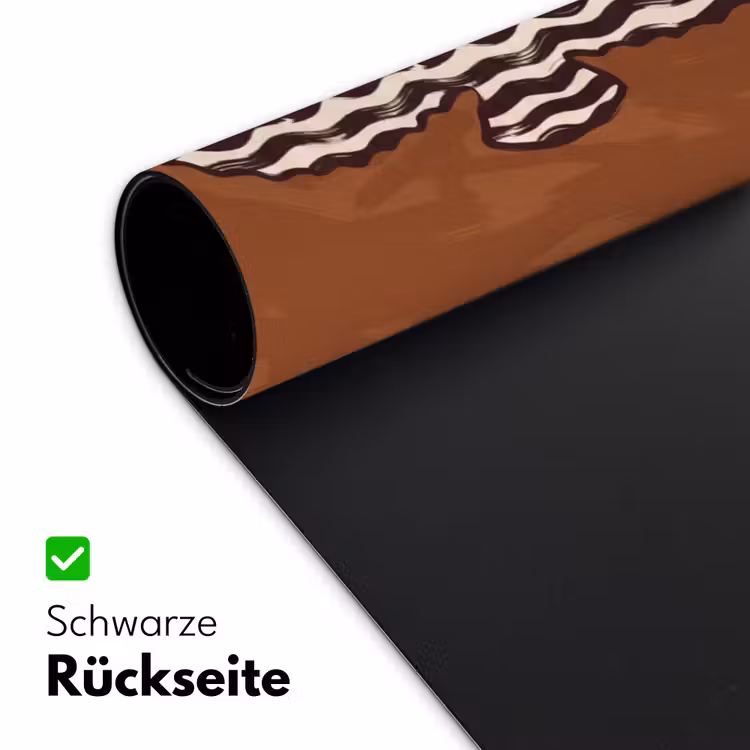 Schreibtischunterlage - Tiere – Seepferdchen – Abstrakt – Braun – Streifen - Dieren - Zeepaardje - Abstract - Bruin - Strepen Muismat XXL klein