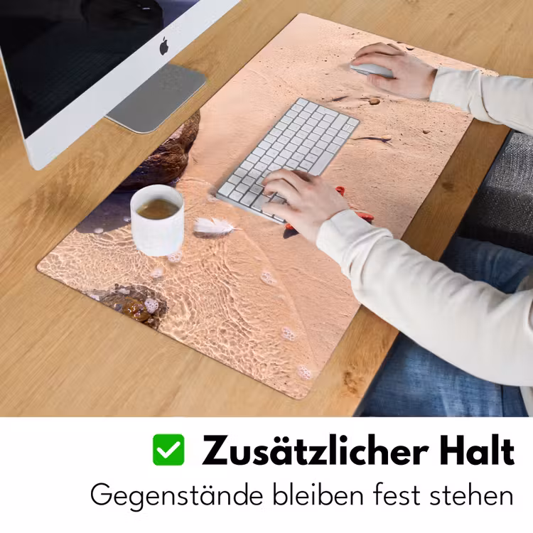 Schreibtischunterlage - Tiere – Strand – Meer – Natur – Rot - Dieren - Strand - Zee - Natuur - Rood Muismat XXL klein