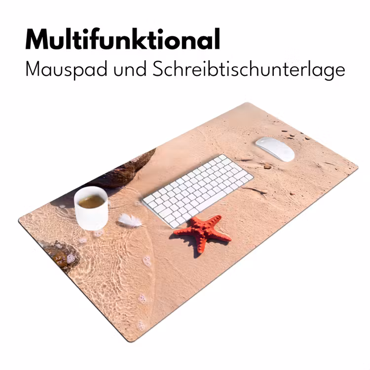 Schreibtischunterlage - Tiere – Strand – Meer – Natur – Rot - Dieren - Strand - Zee - Natuur - Rood Muismat XXL klein