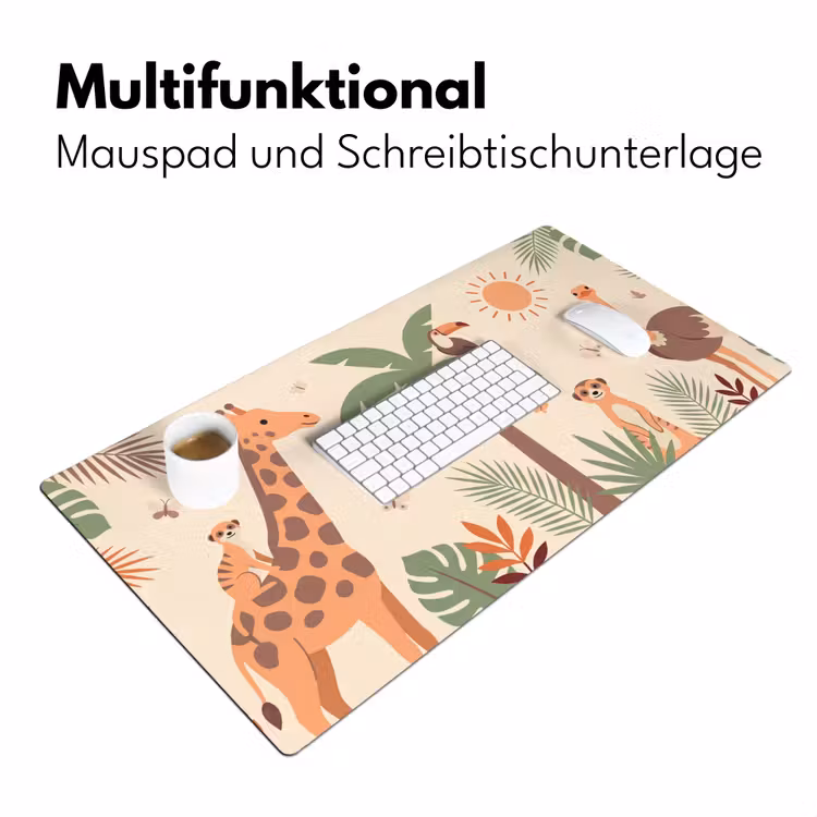 Dieren - Tropisch - Safari - Kleurrijk Muismat XXL klein -ysfeer4_duits